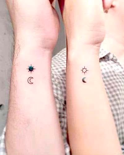 Tatuagens para casal de lua e sol