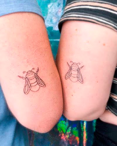 Tatuagens para casal de abelhas