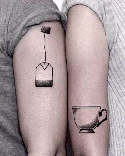 tatuagem saquinho de chá para casais