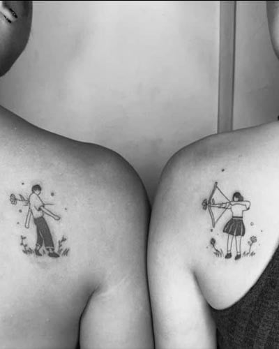 tatuagens para casal arco e flecha