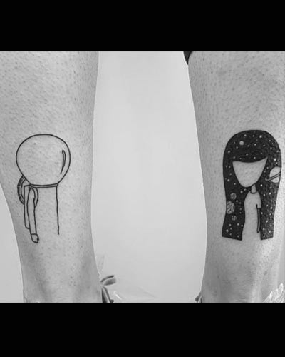 tatuagem de astronauta para casais