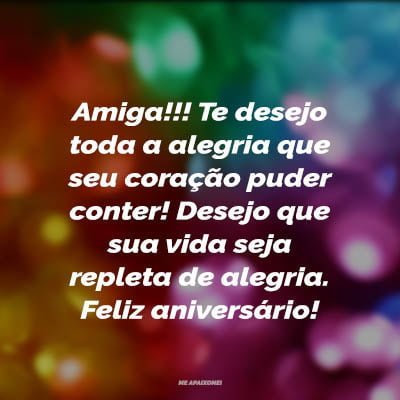 mensagem de aniversário para uma amiga