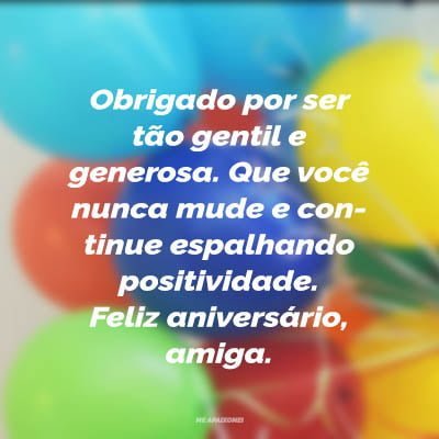 mensagem de aniversário para uma amiga