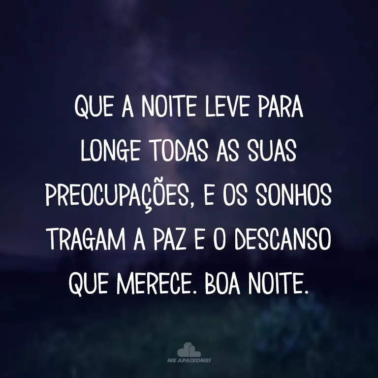 Mensagem de boa noite com carinho para WhatsApp