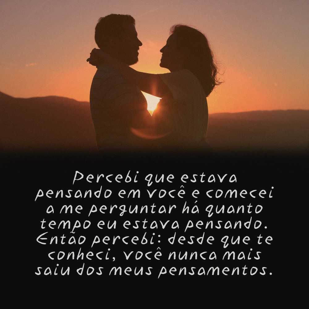 Percebi que estava pensando em você e comecei a me perguntar há quanto tempo eu estava pensando.