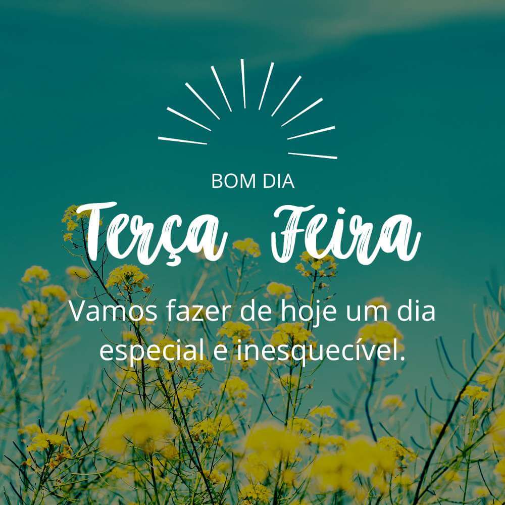 Mensagens de bom dia terça feira - Vamos fazer de hoje um dia especial e inesquecível.