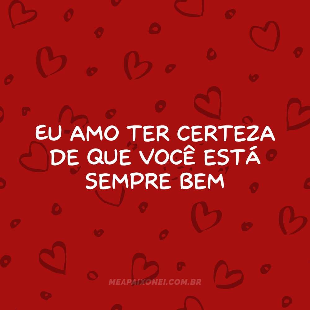 365 motivos para te amar - Eu amo ter certeza de que você está sempre bem
